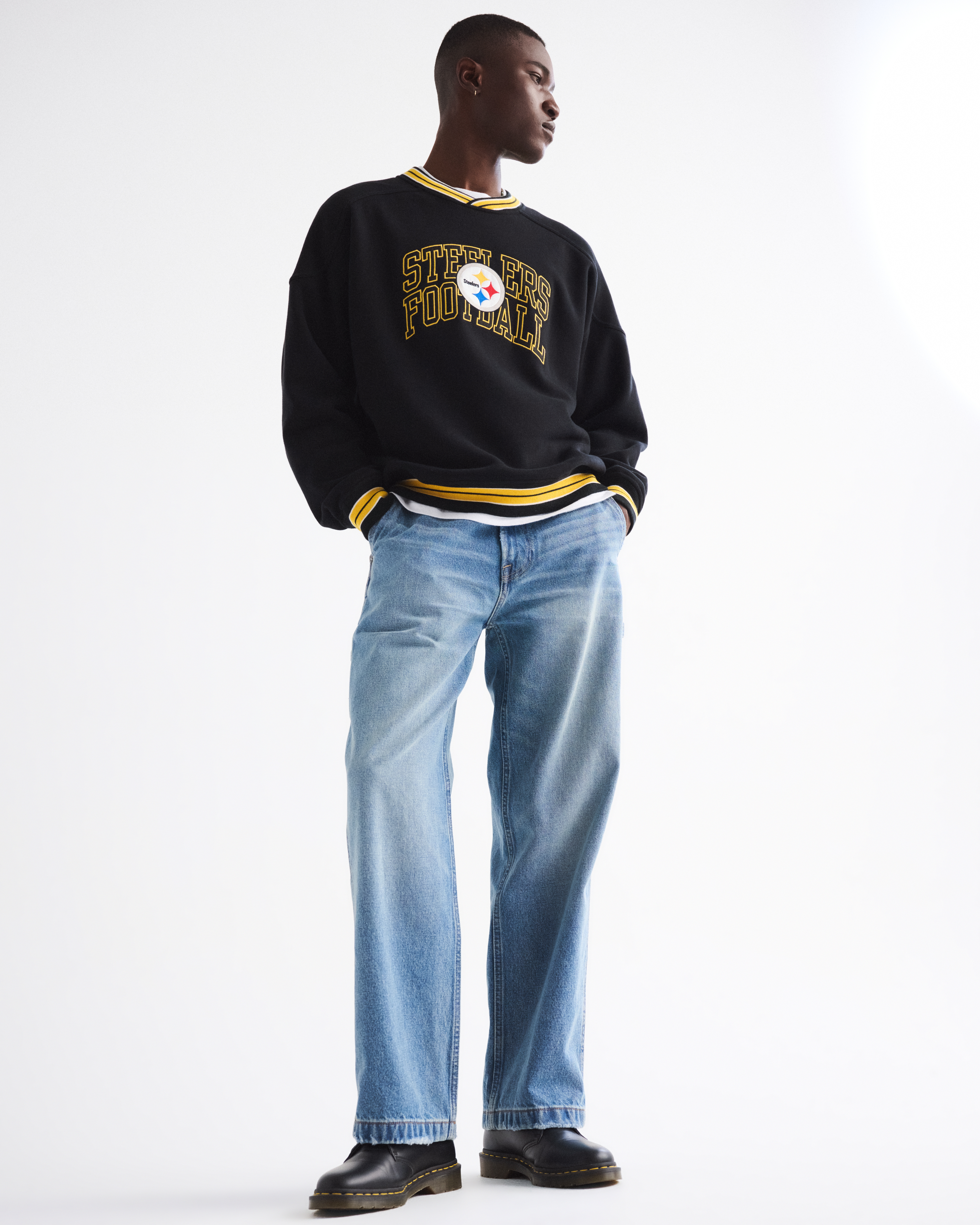 Мужские худи Abercrombie & Fitch Pittsburgh Steelers Graphic Crew Sweatshirt — фото 3