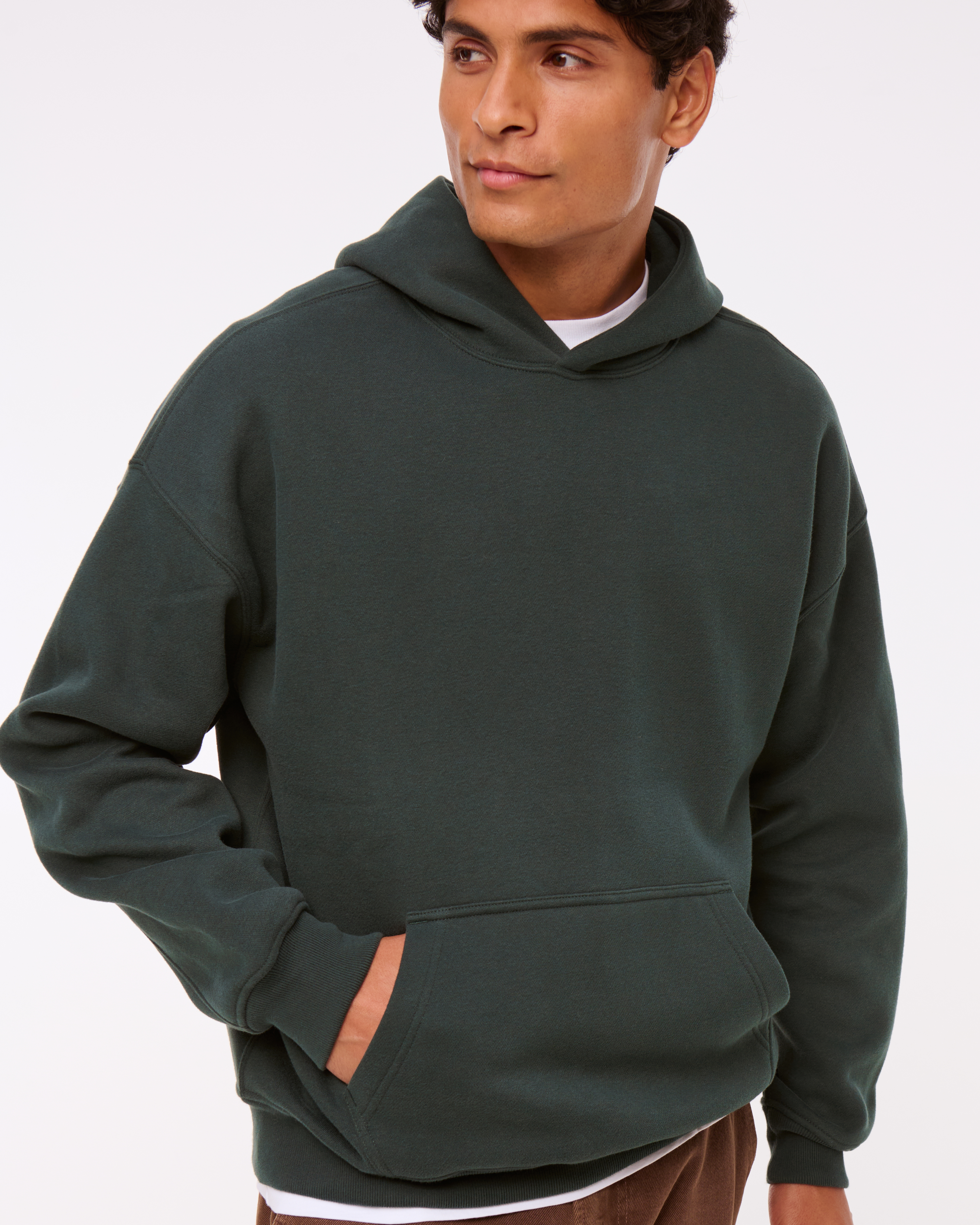 Abercrombie & Fitch Essential Popover Hoodie In Green
