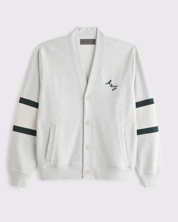 プレミアム ポリッシュ ロゴ カーディガン, Light Grey Sd/texture view 1