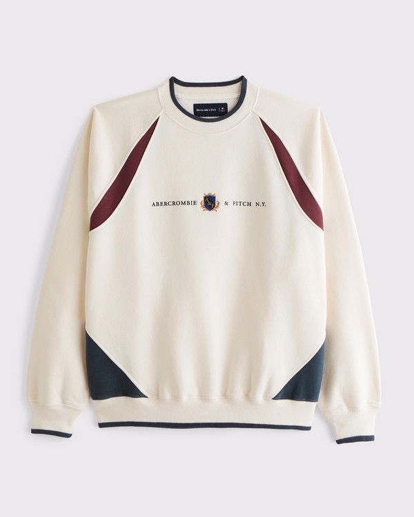クレストロゴ グラフィック クルースウェットシャツ, クリーム view 1