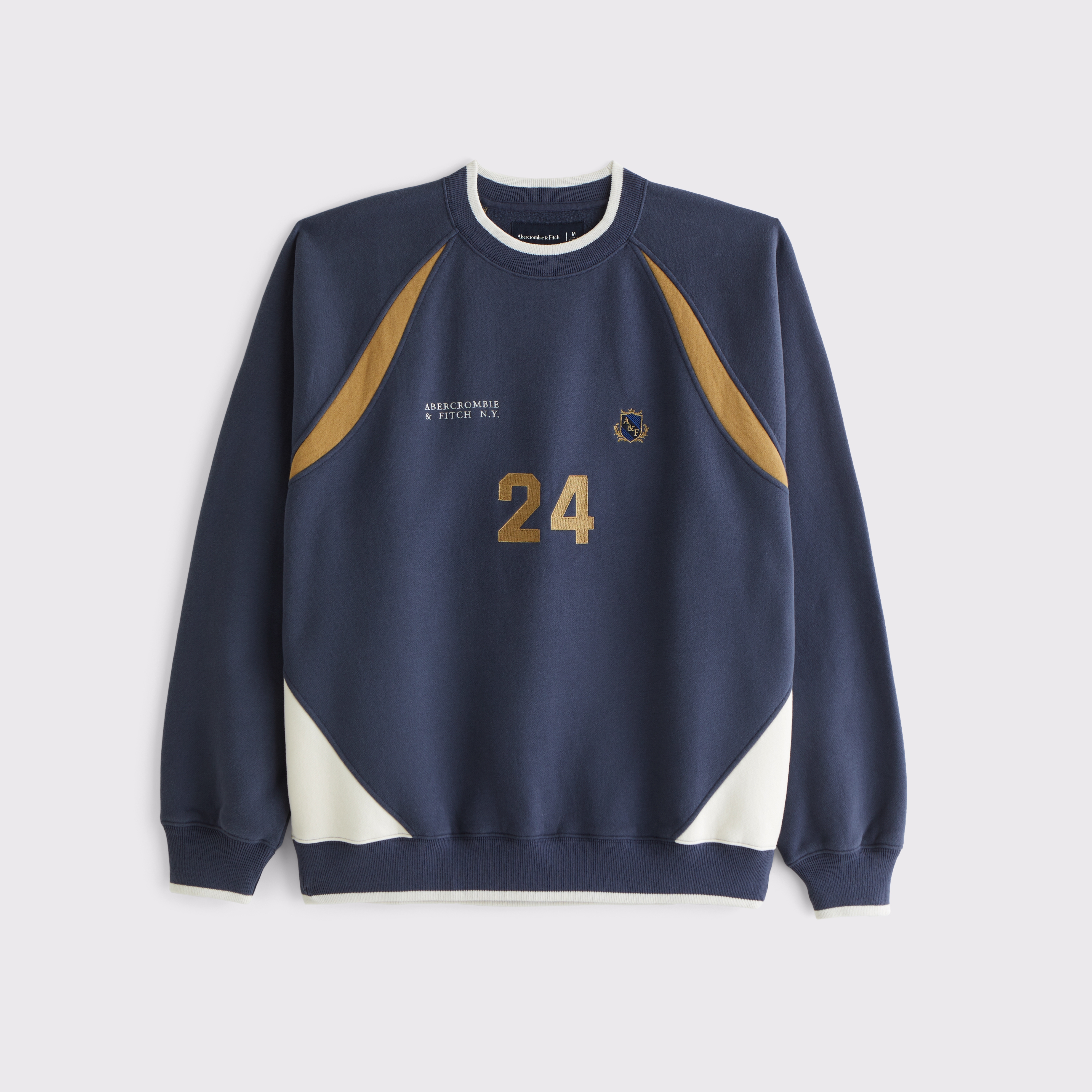 【A&F】ロゴ スウェット トレーナー ネイビー / 送料無料 メンズ Crest Logo Graphic Crew Sweatshirt | メンズ A&Fロゴ