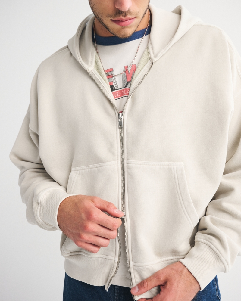 Essential Cropped Full-Zip Hoodie