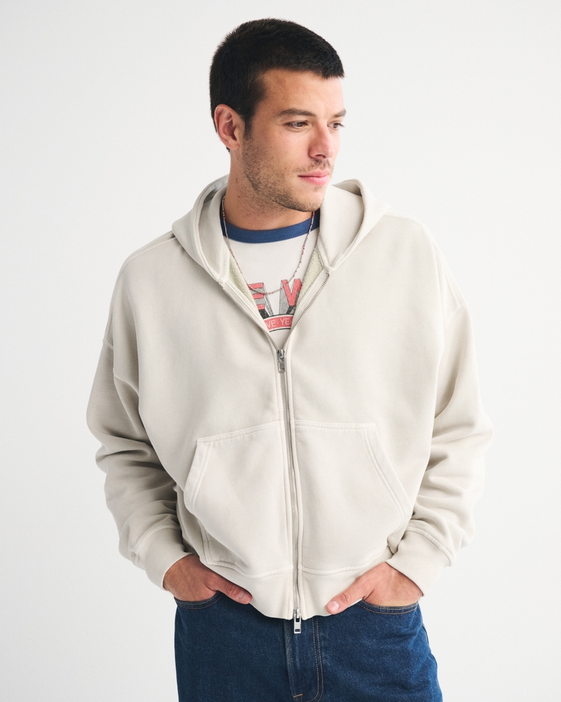Cropped Essential Full-Zip Hoodie