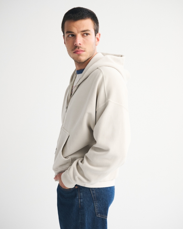 Cropped Essential Full-Zip Hoodie