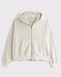Essential Cropped Full-Zip Hoodie