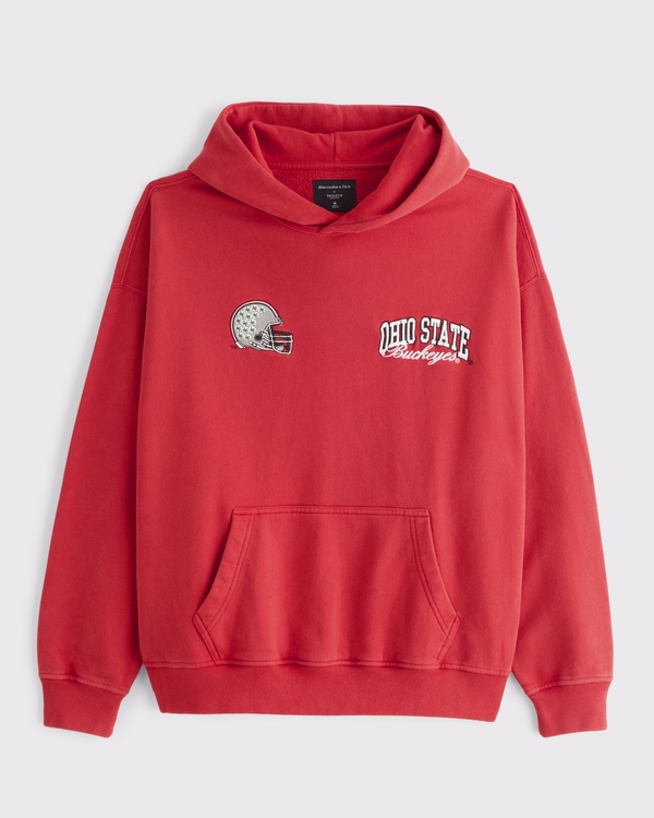 The Ohio State University Graphic Popover Hoodie, Red-ohio State view 2