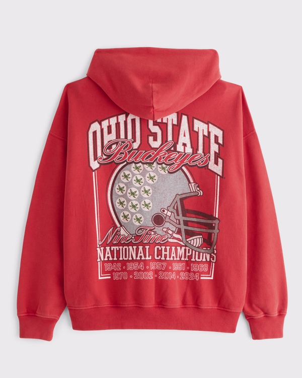 The Ohio State University Graphic Popover Hoodie, Red-ohio State view 1