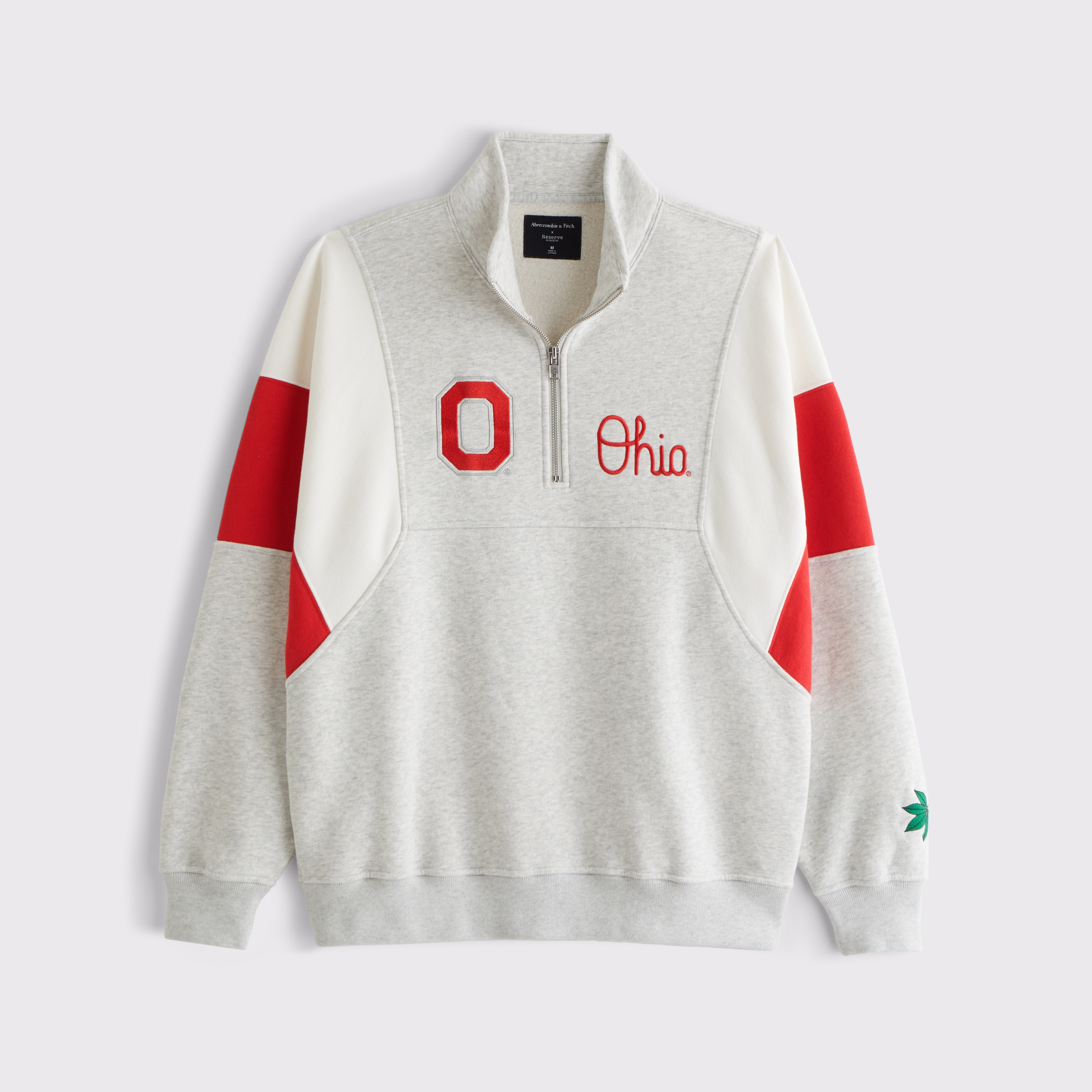 Abercrombie & Fitch The Ohio State University Half-zip Sweatshirt In White