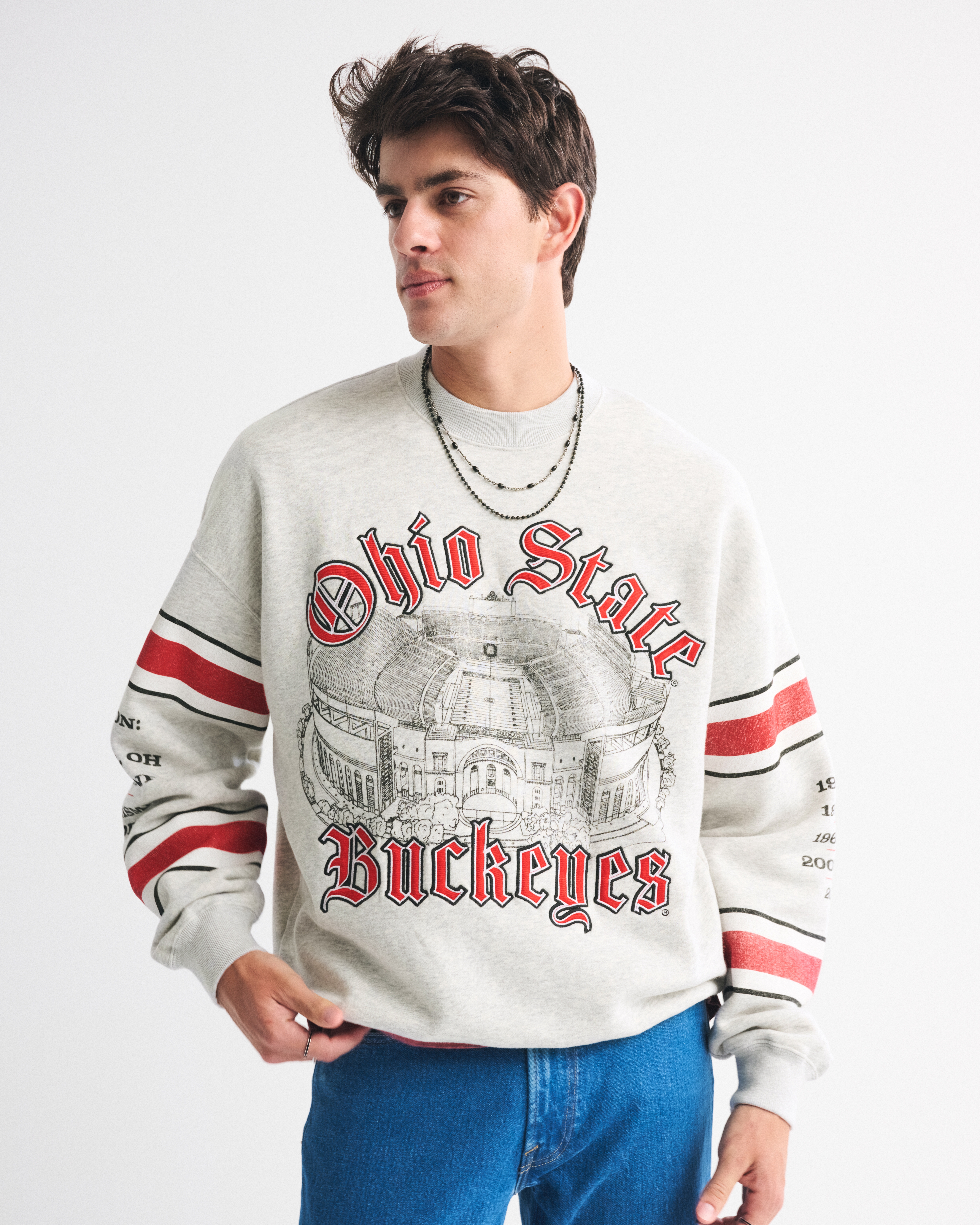 Abercrombie & Fitch The Ohio State University Graphic Crew Sweatshirt In Multi