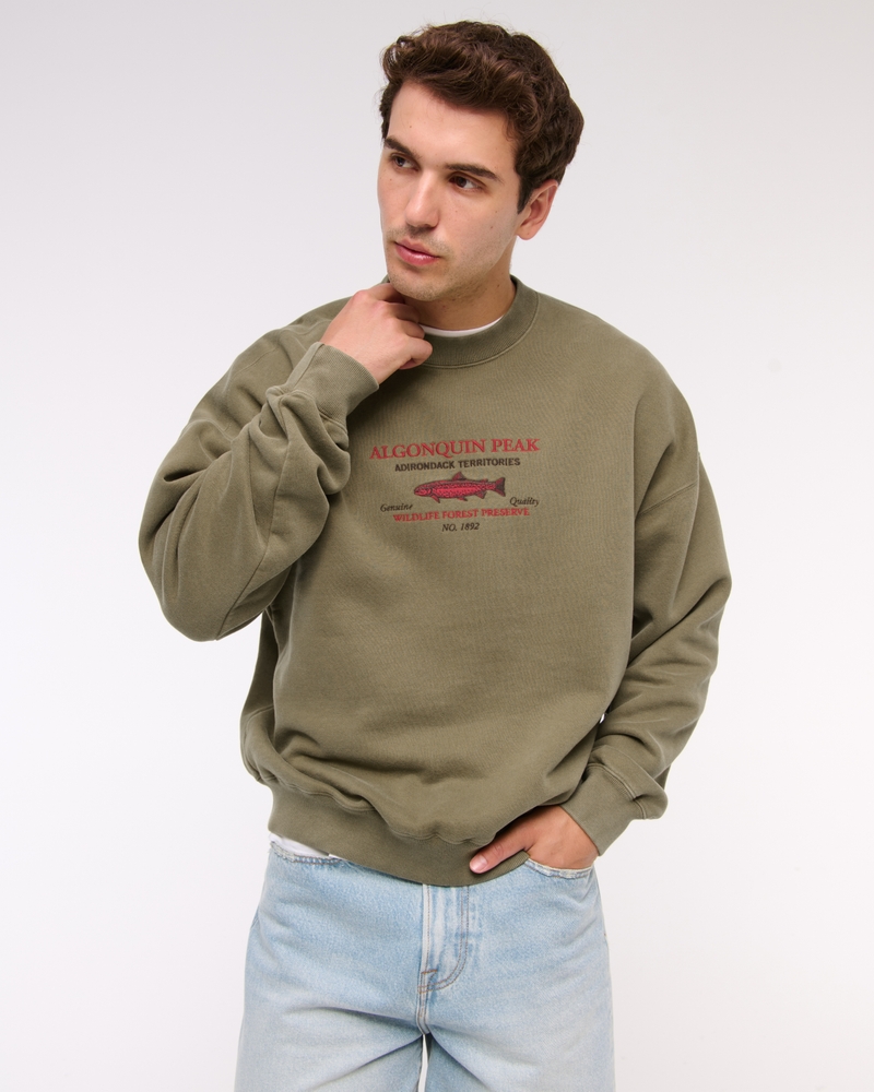 Fishing Graphic Crew Sweatshirt