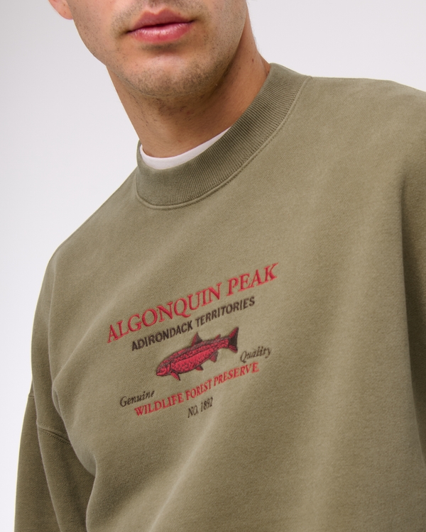 Fishing Graphic Crew Sweatshirt