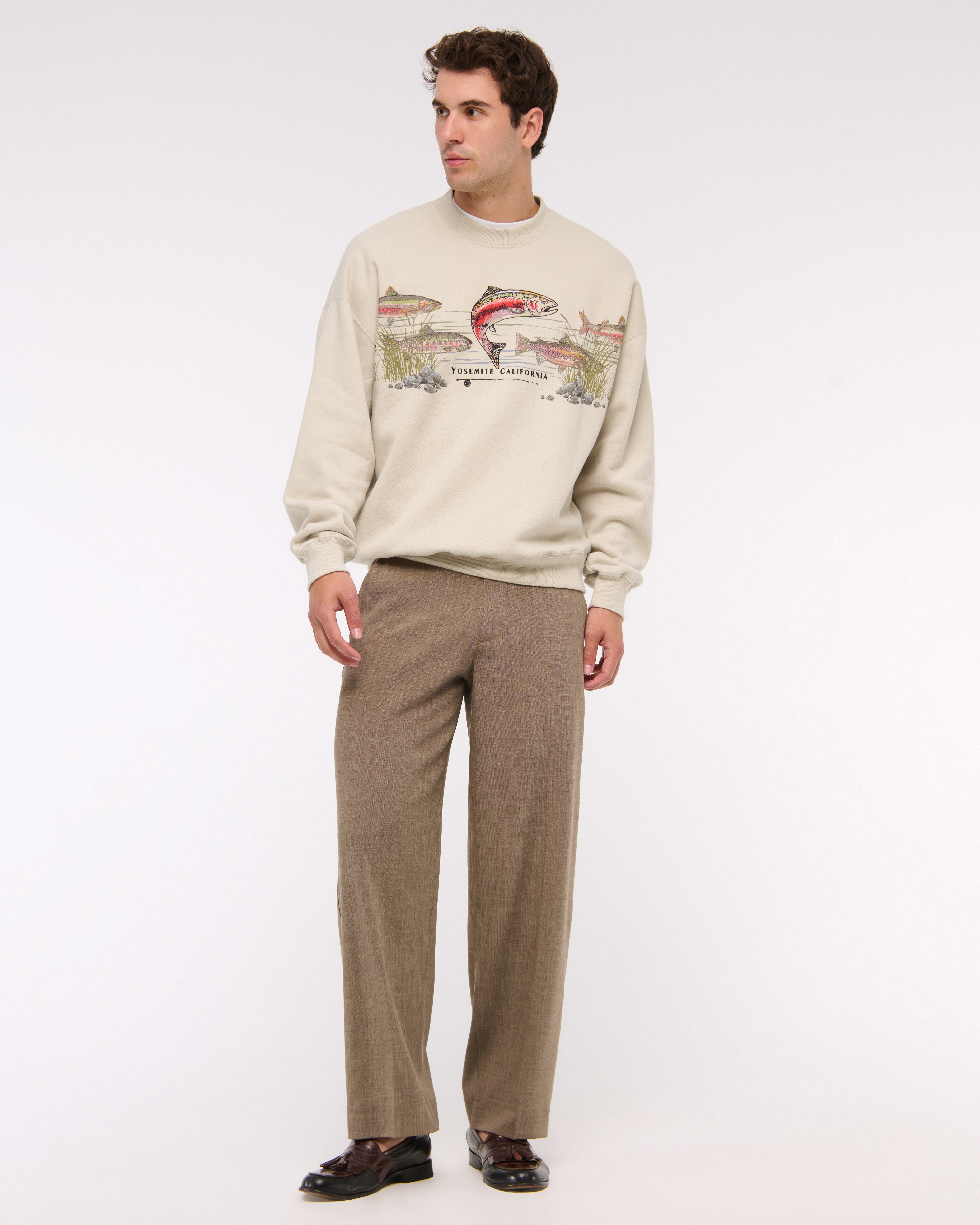Men's Fishing Graphic Crew Sweatshirt | Men's Tops