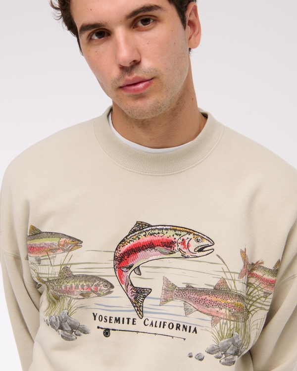 Fishing Graphic Crew Sweatshirt