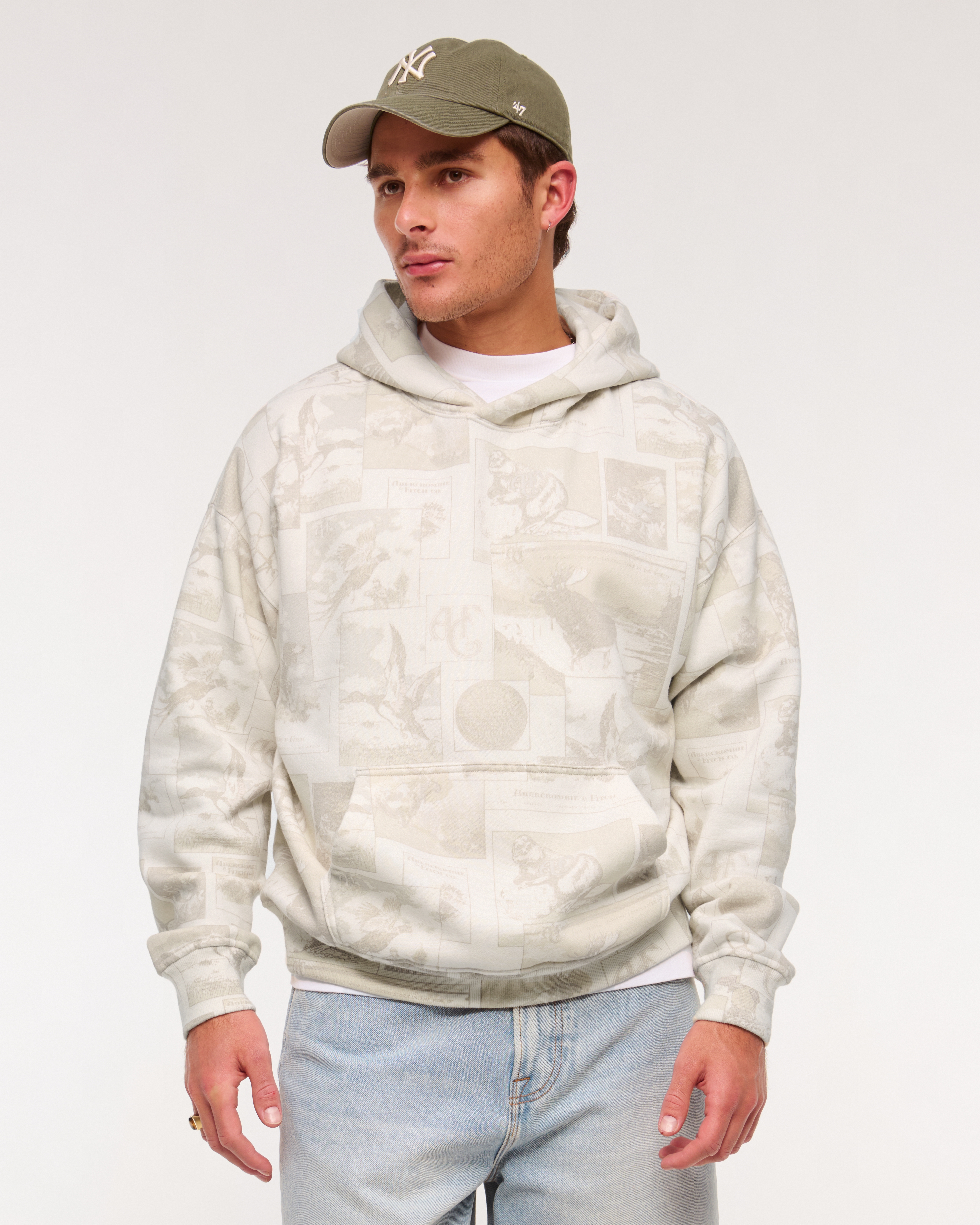 Abercrombie & Fitch Essential Popover Hoodie In Neutral