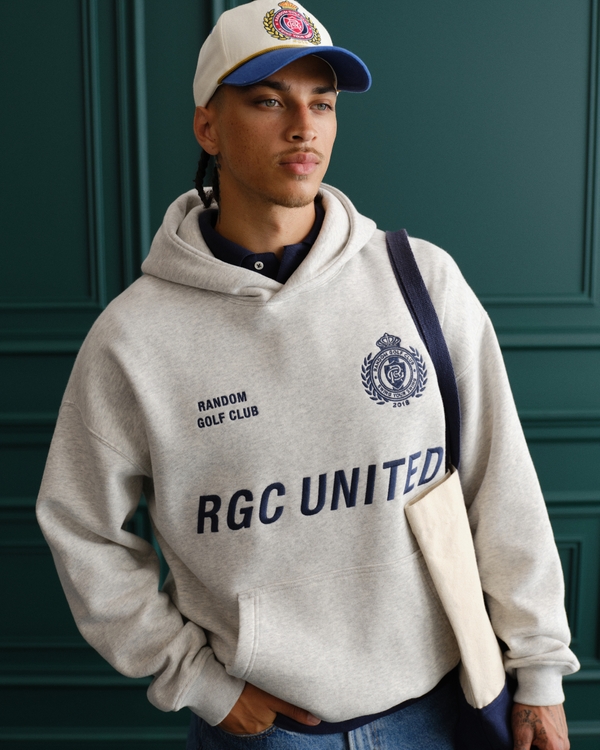Random Golf Club Graphic Popover Hoodie, Light Heather Gray view 1