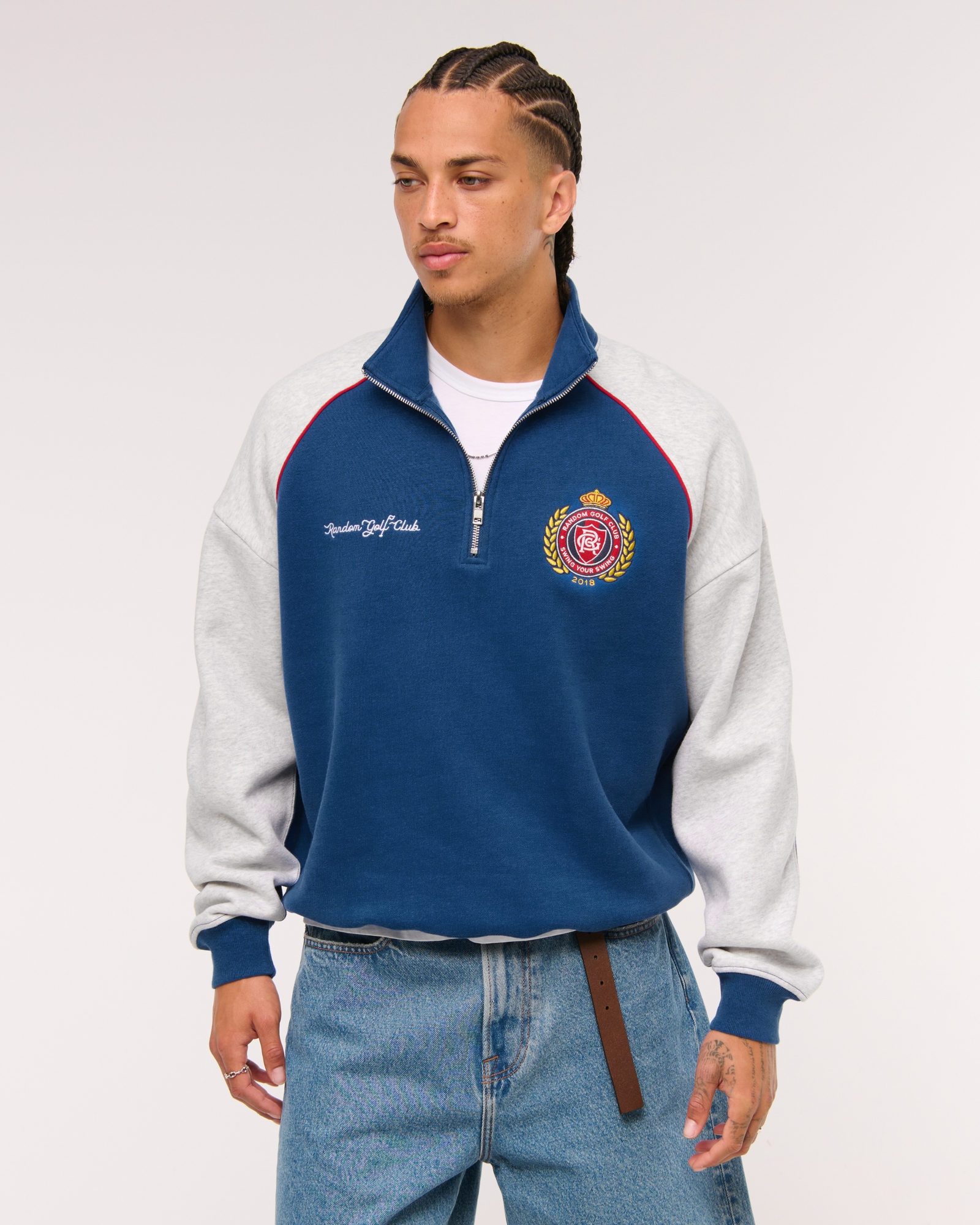 Random Golf Club Graphic Half-Zip Sweatshirt