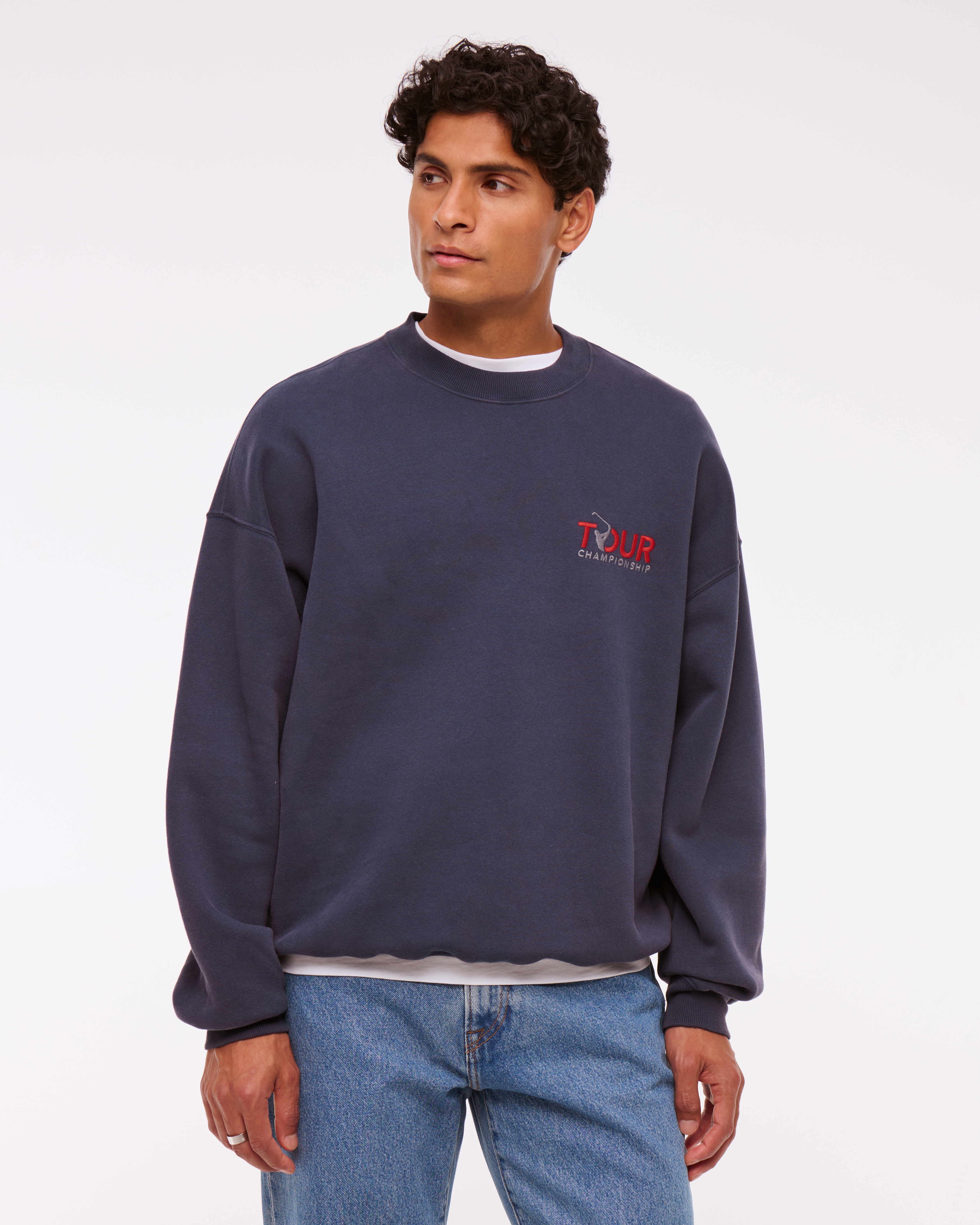 Abercrombie & Fitch Pga Tour Graphic Crew Sweatshirt In Blue