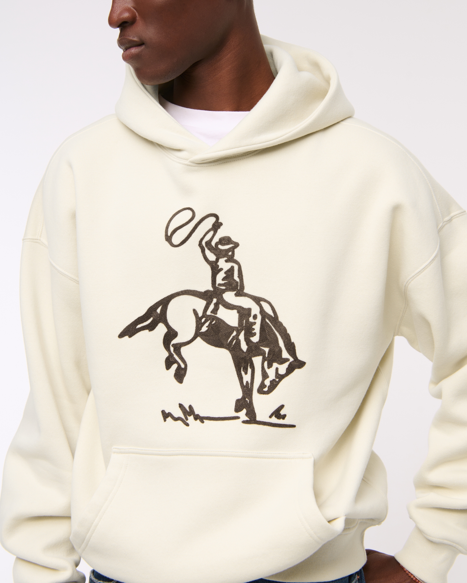 Abercrombie & Fitch Cowboy Graphic Essential Popover Hoodie