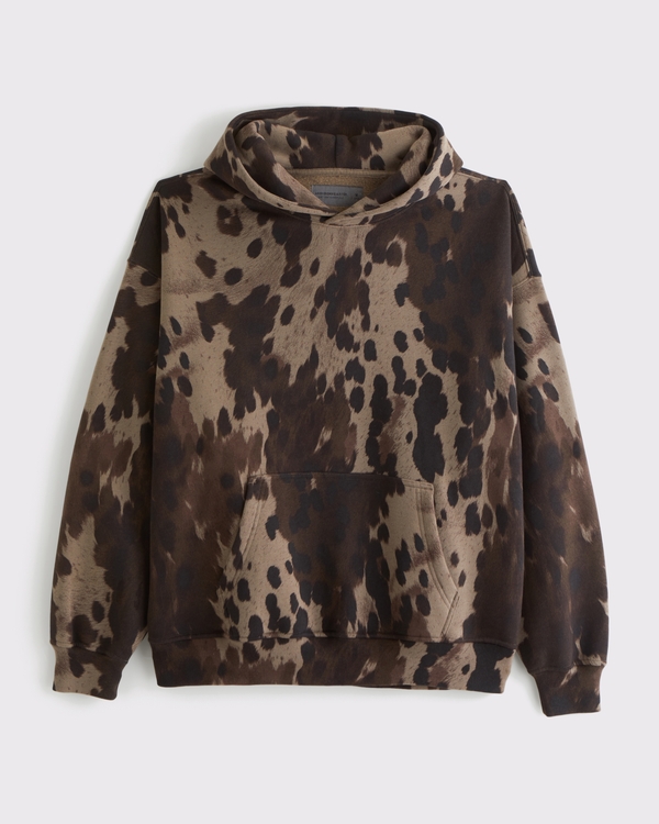 Essential Popover Hoodie, Dark Brown Pattern view 1
