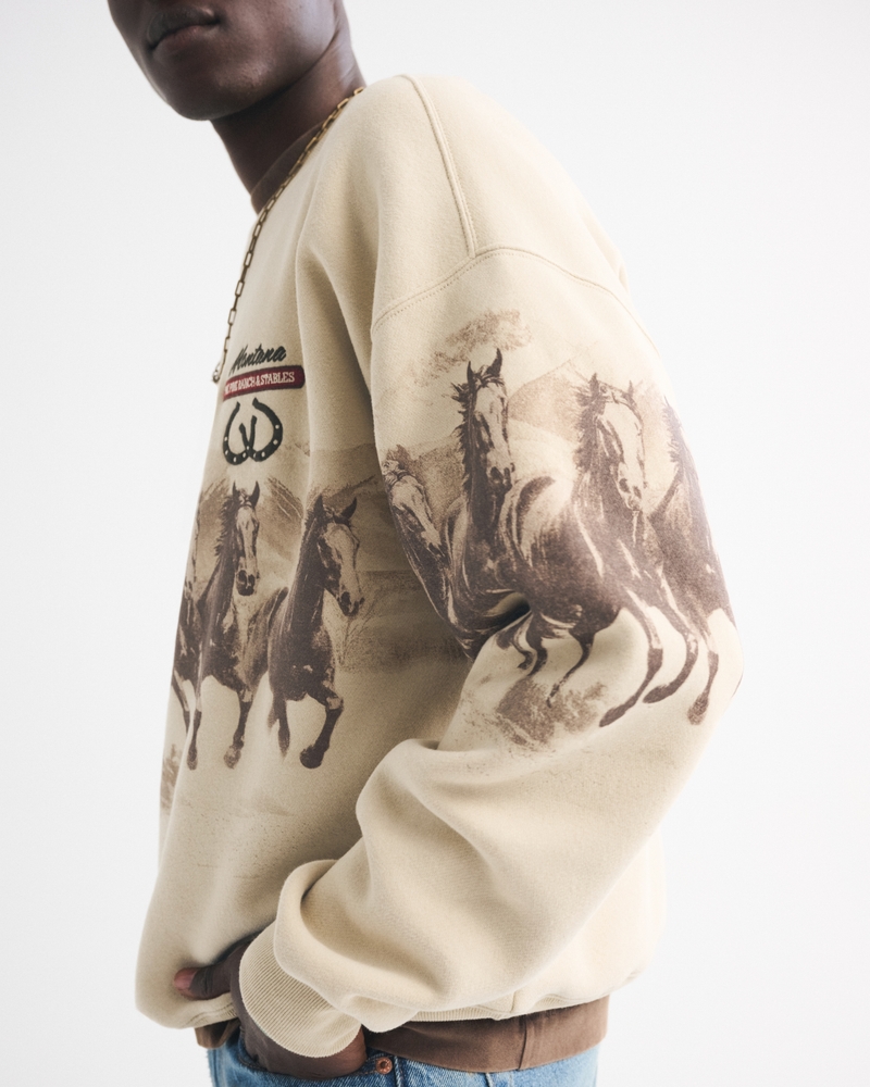 Western Graphic Crew Sweatshirt