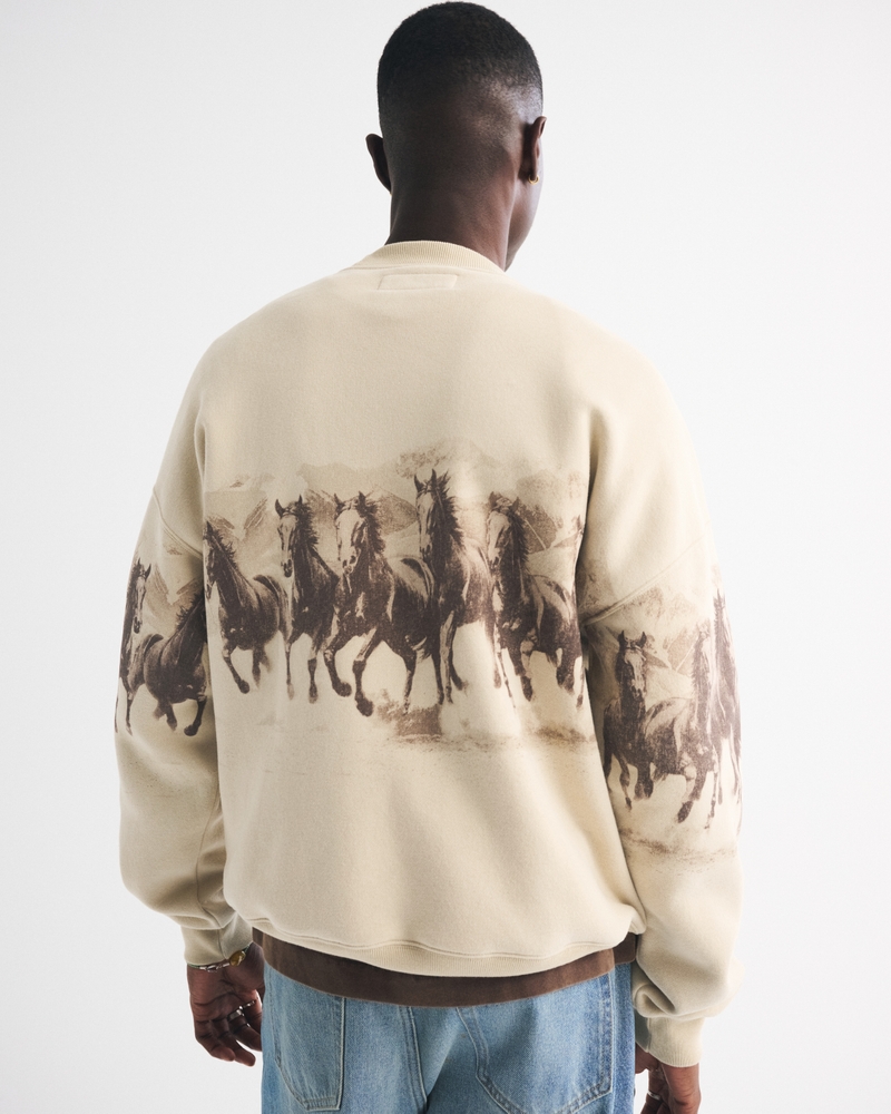 Western Graphic Crew Sweatshirt