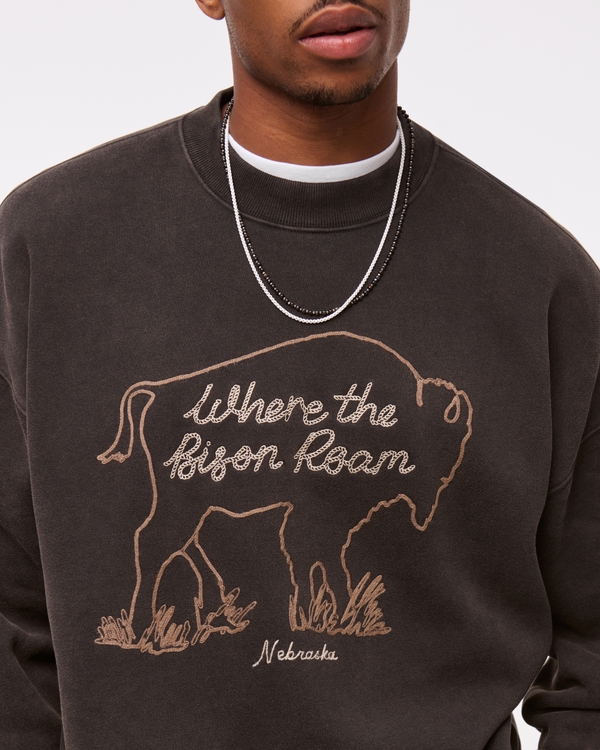 Western Graphic Crew Sweatshirt