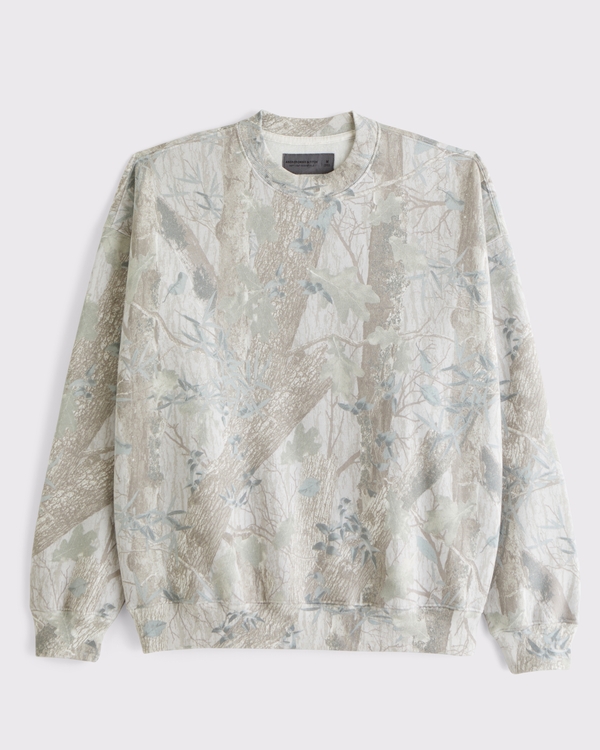 Essential Crew Sweatshirt, Light Taupe Camo view 1