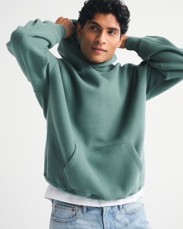 Essential Popover Hoodie, Deep Sage view 1