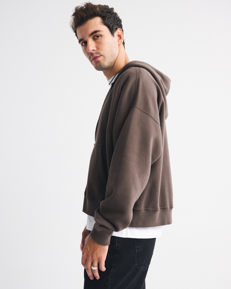 Essential Cropped Full-Zip Hoodie