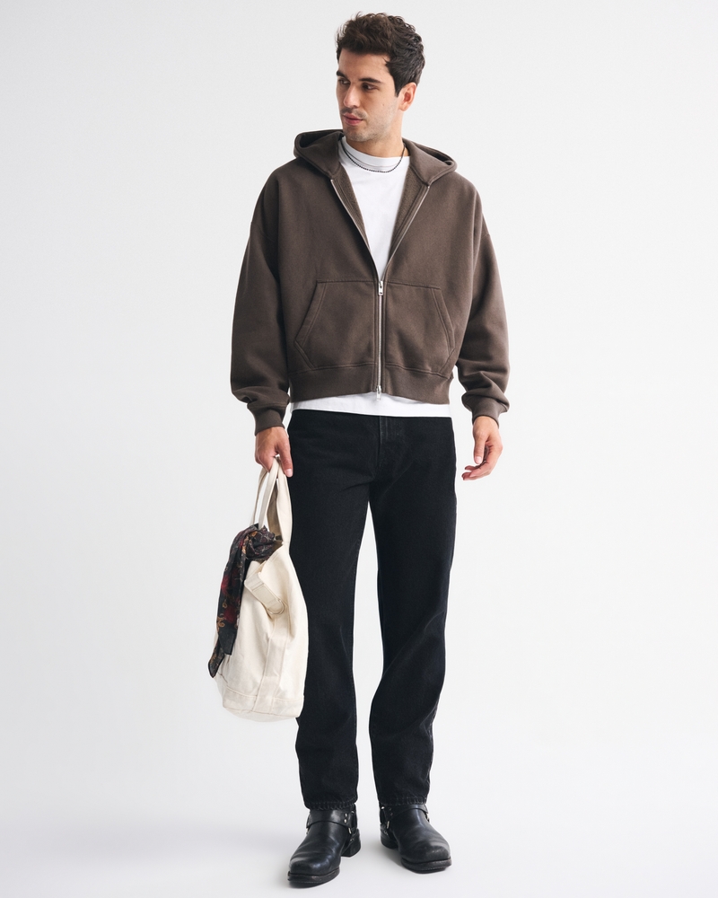 Essential Cropped Full-Zip Hoodie