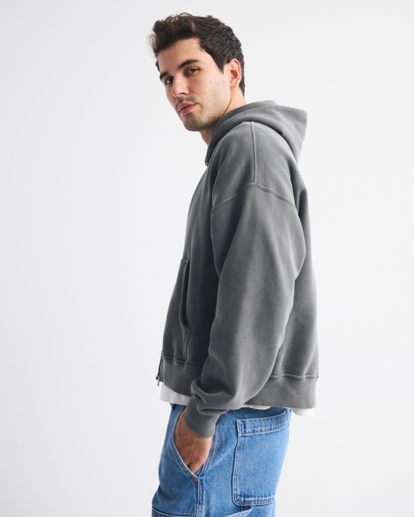 Essential Cropped Full-Zip Hoodie