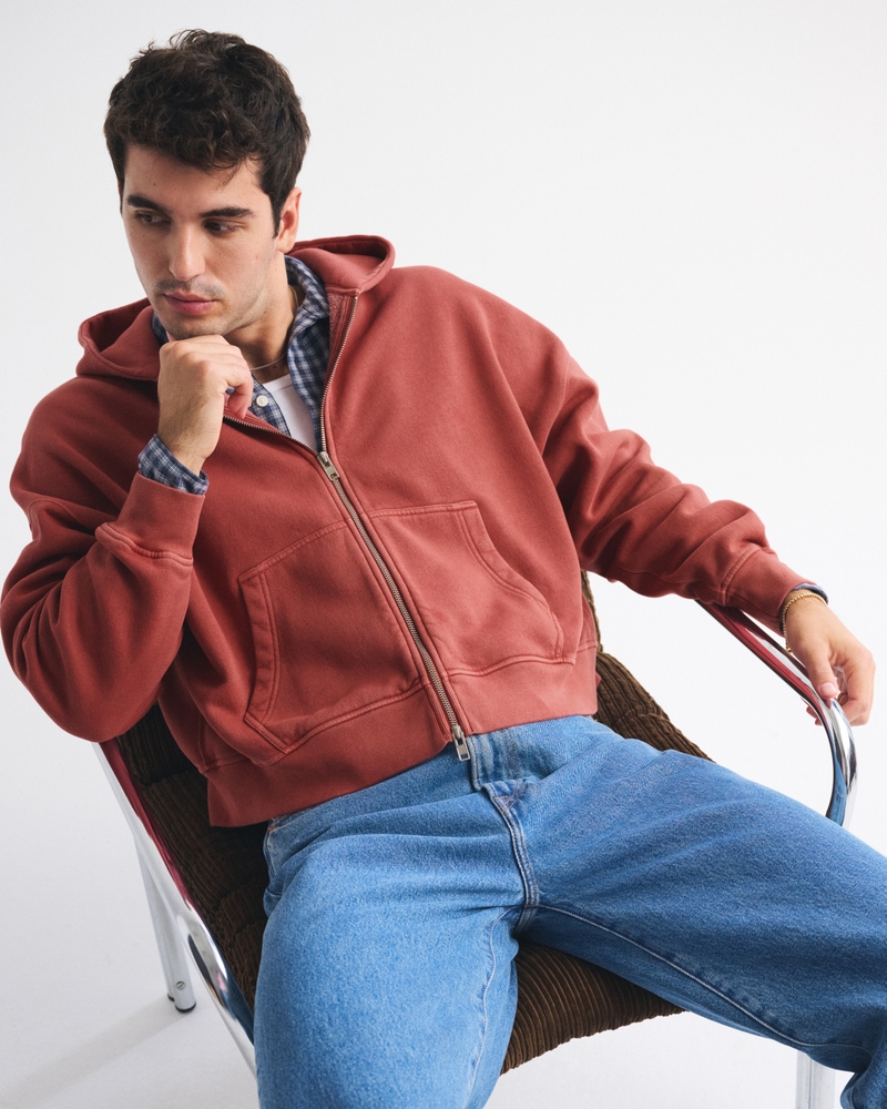 Essential Cropped Full-Zip Hoodie - thumbnail 8