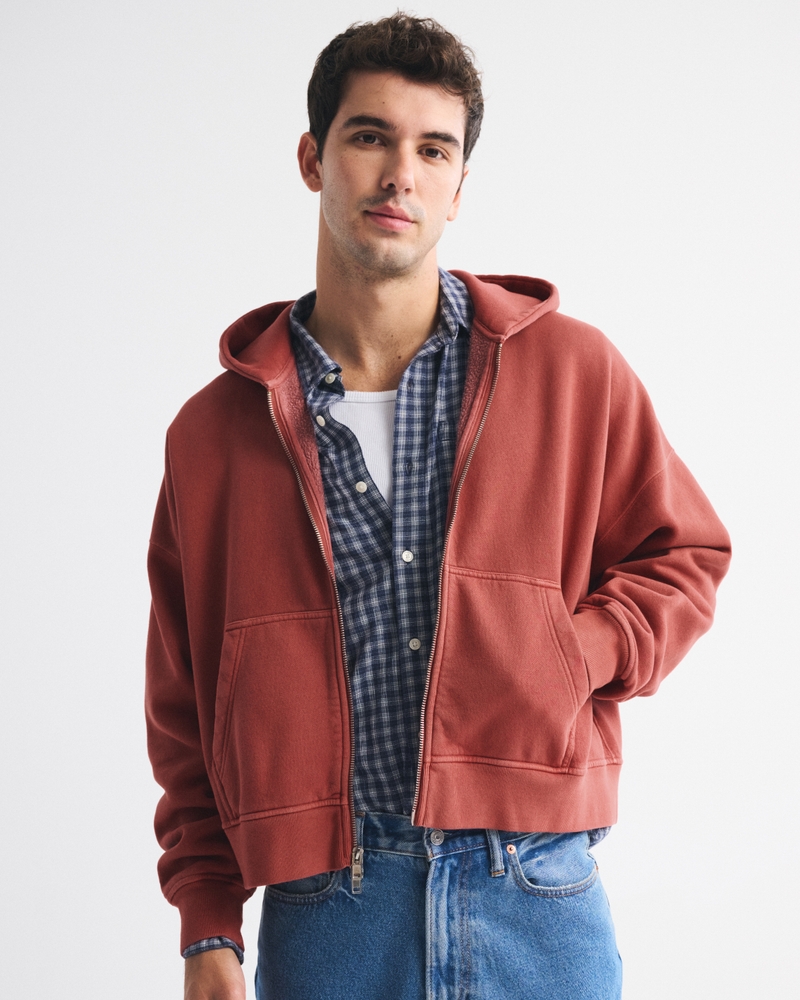 Essential Cropped Full-Zip Hoodie - thumbnail 9