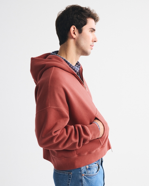 Essential Cropped Full-Zip Hoodie