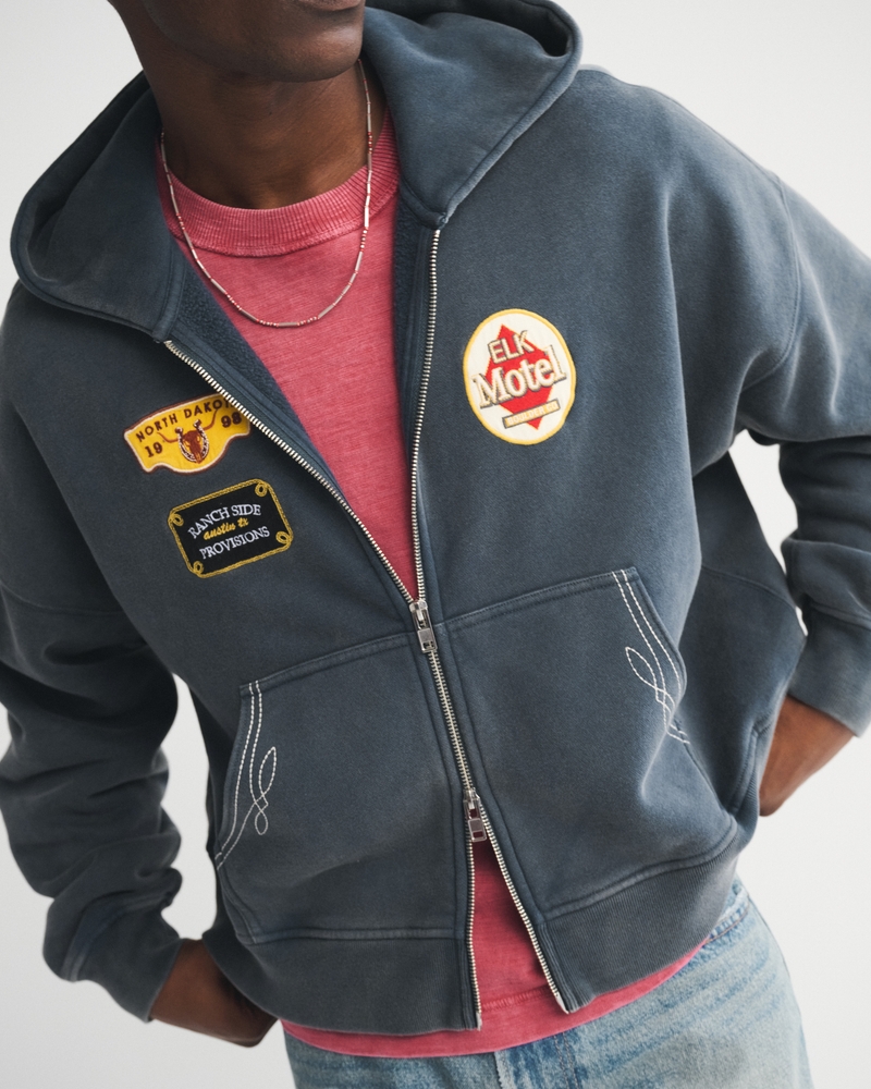 Cropped Essential Full-Zip Hoodie