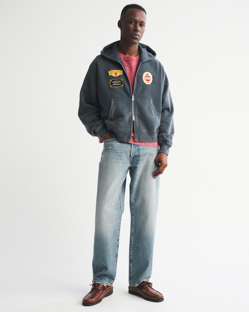 Cropped Essential Full-Zip Hoodie