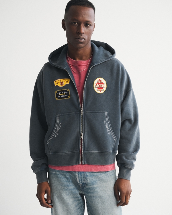 Cropped Essential Full-Zip Hoodie