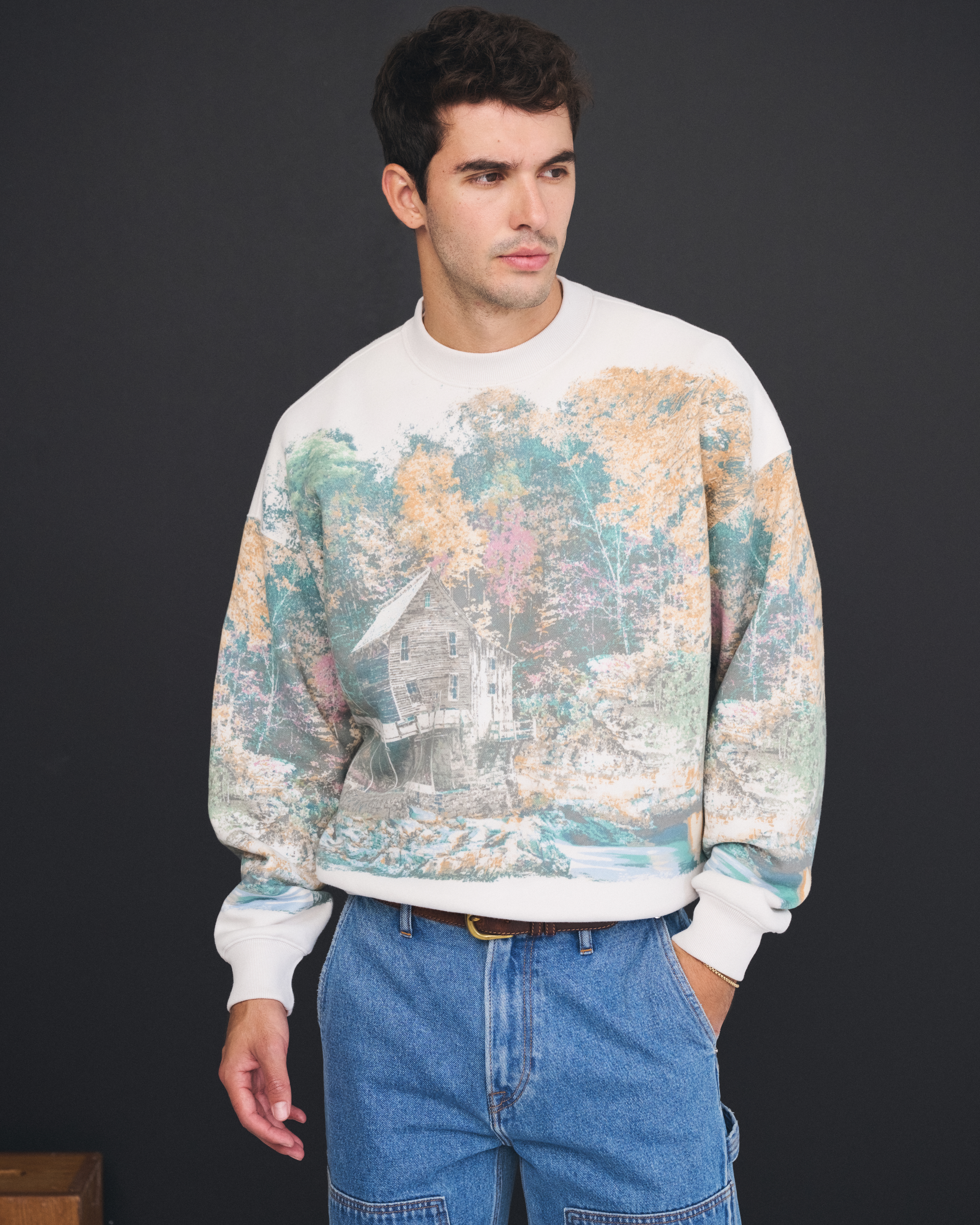 Abercrombie & Fitch Essential Crew Sweatshirt In Neutral