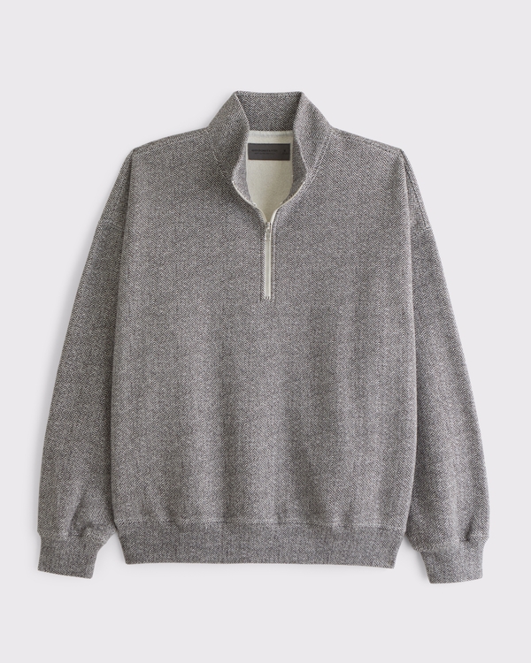 Essential Half-Zip Sweatshirt, Evening Gray Pattern view 1