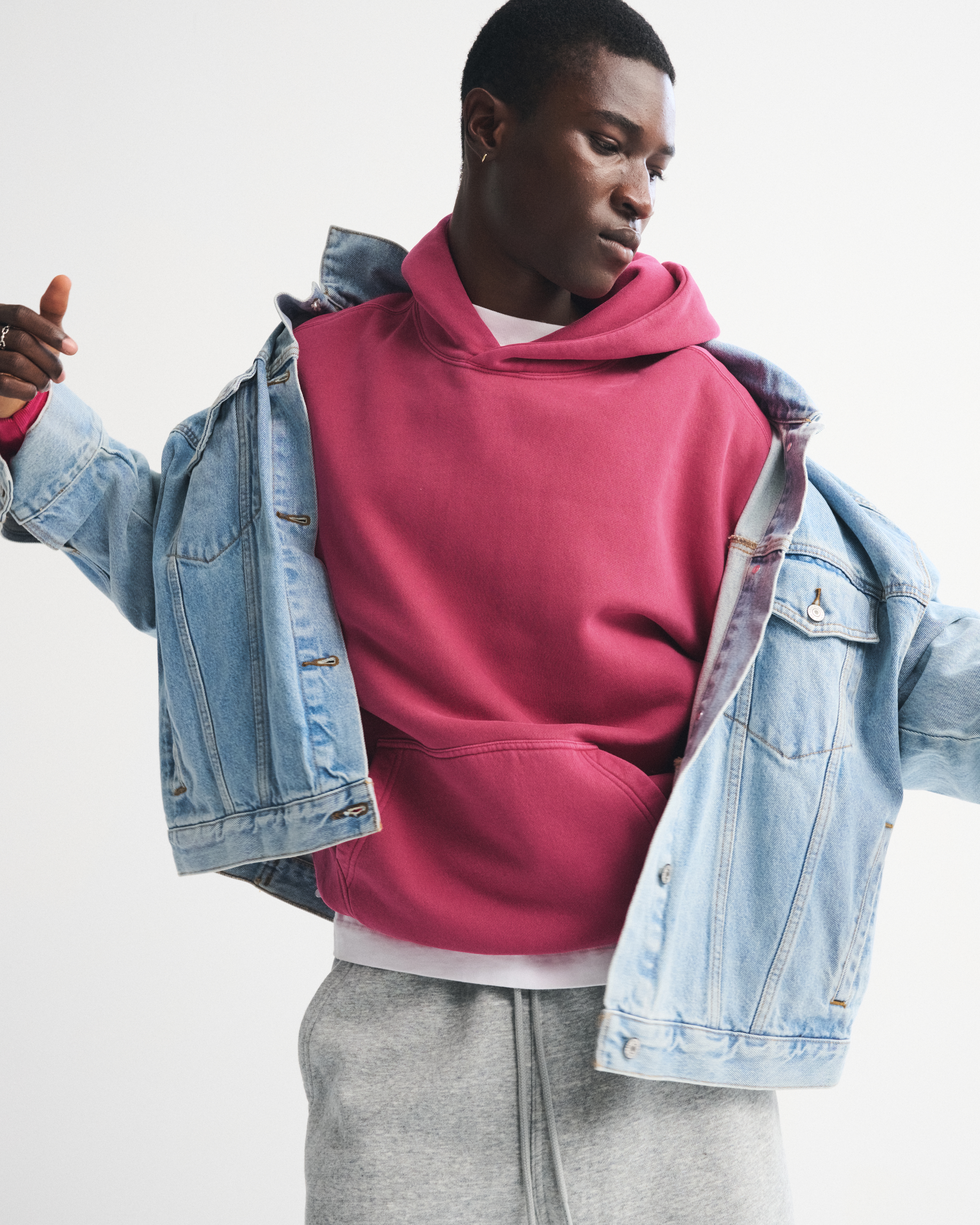 Abercrombie & Fitch Essential Popover Hoodie In Pink