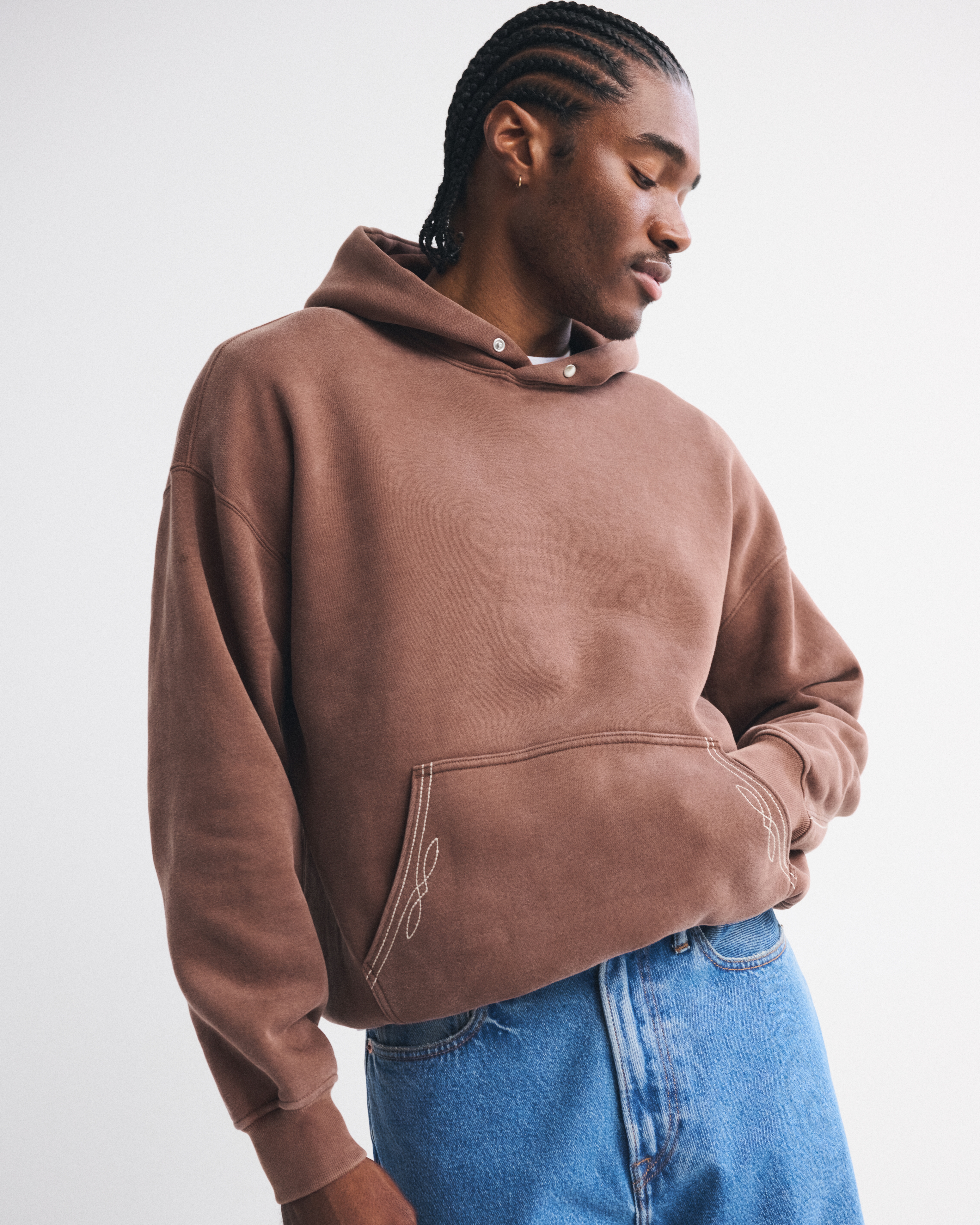 Abercrombie & Fitch Essential Popover Hoodie In Brown