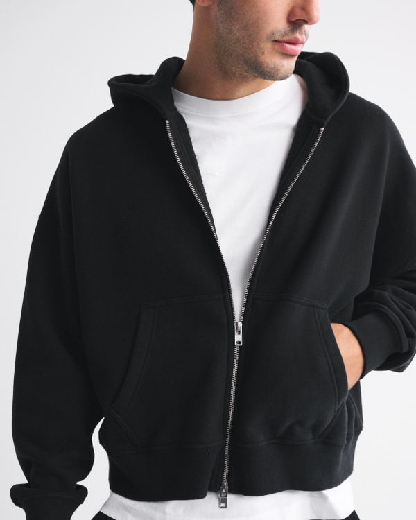 Cropped Essential Full-Zip Hoodie