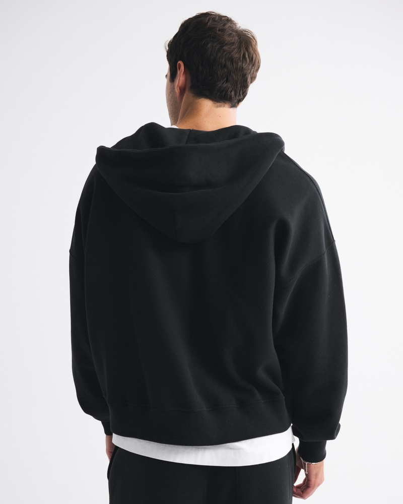Essential Cropped Full-Zip Hoodie