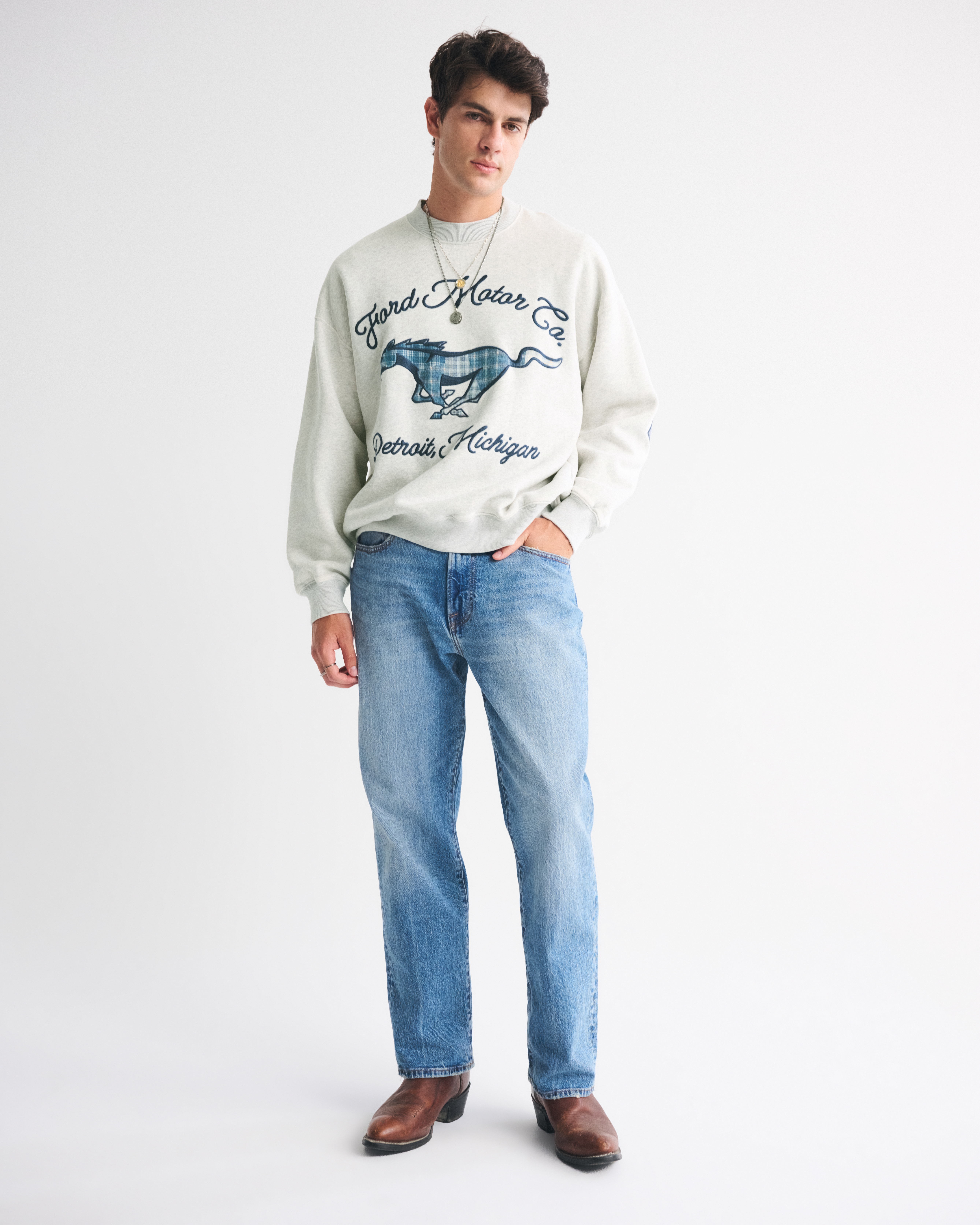 Мужские худи Abercrombie & Fitch Coors Graphic Crew Sweatshirt — фото 3