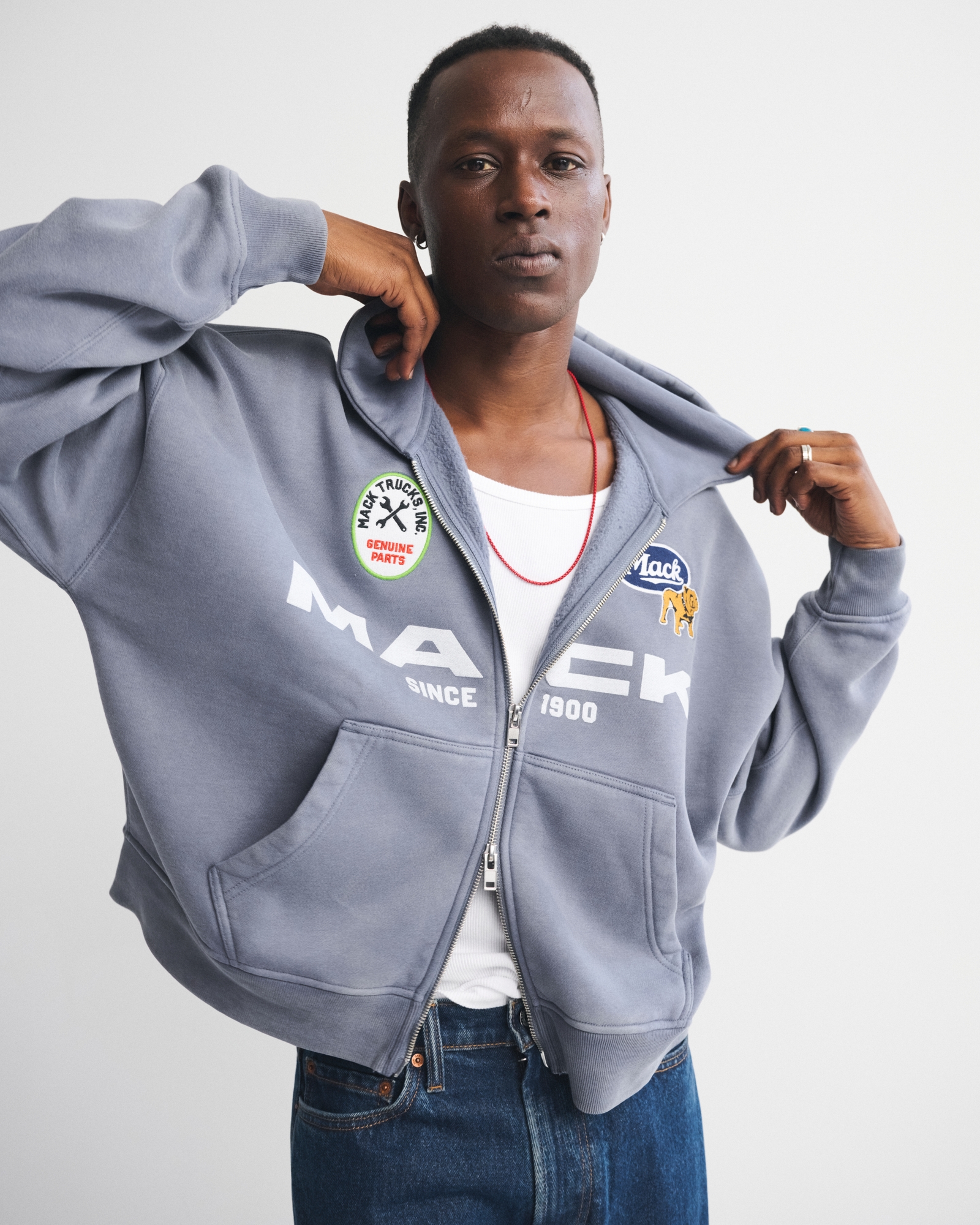 Mack Truck Cropped Full-Zip Hoodie