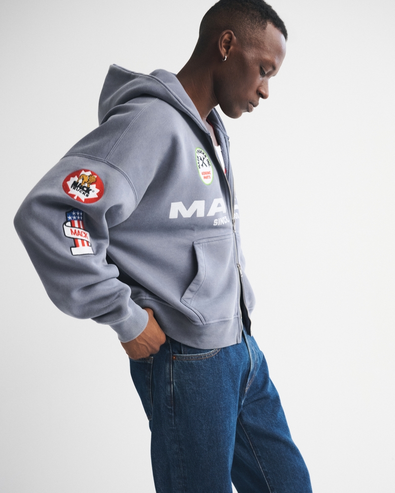 Mack Truck Cropped Full-Zip Hoodie