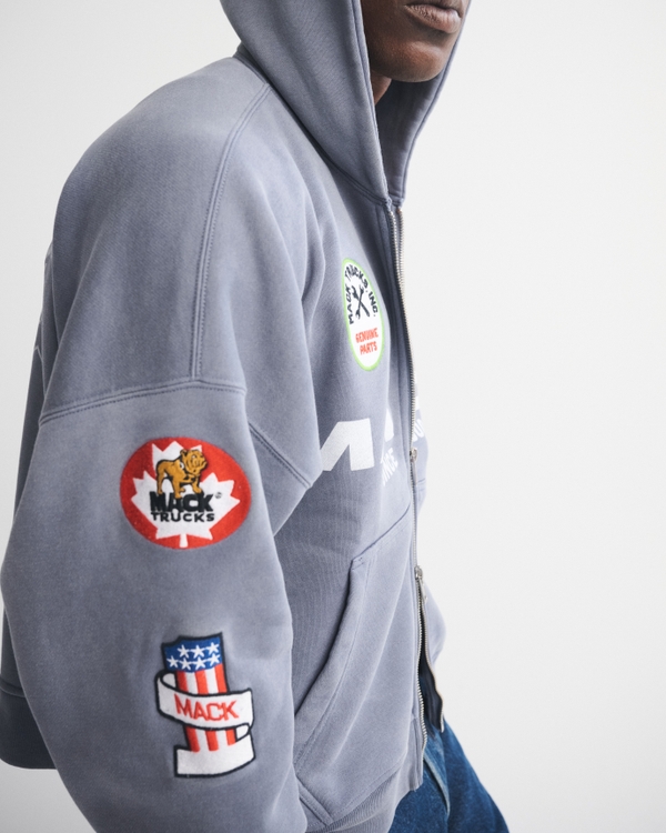 Men's Mack Truck Cropped Full-Zip Hoodie | Men's Tops