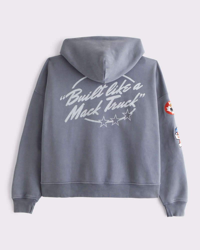 Men's Mack Truck Cropped Full-Zip Hoodie | Men's Tops