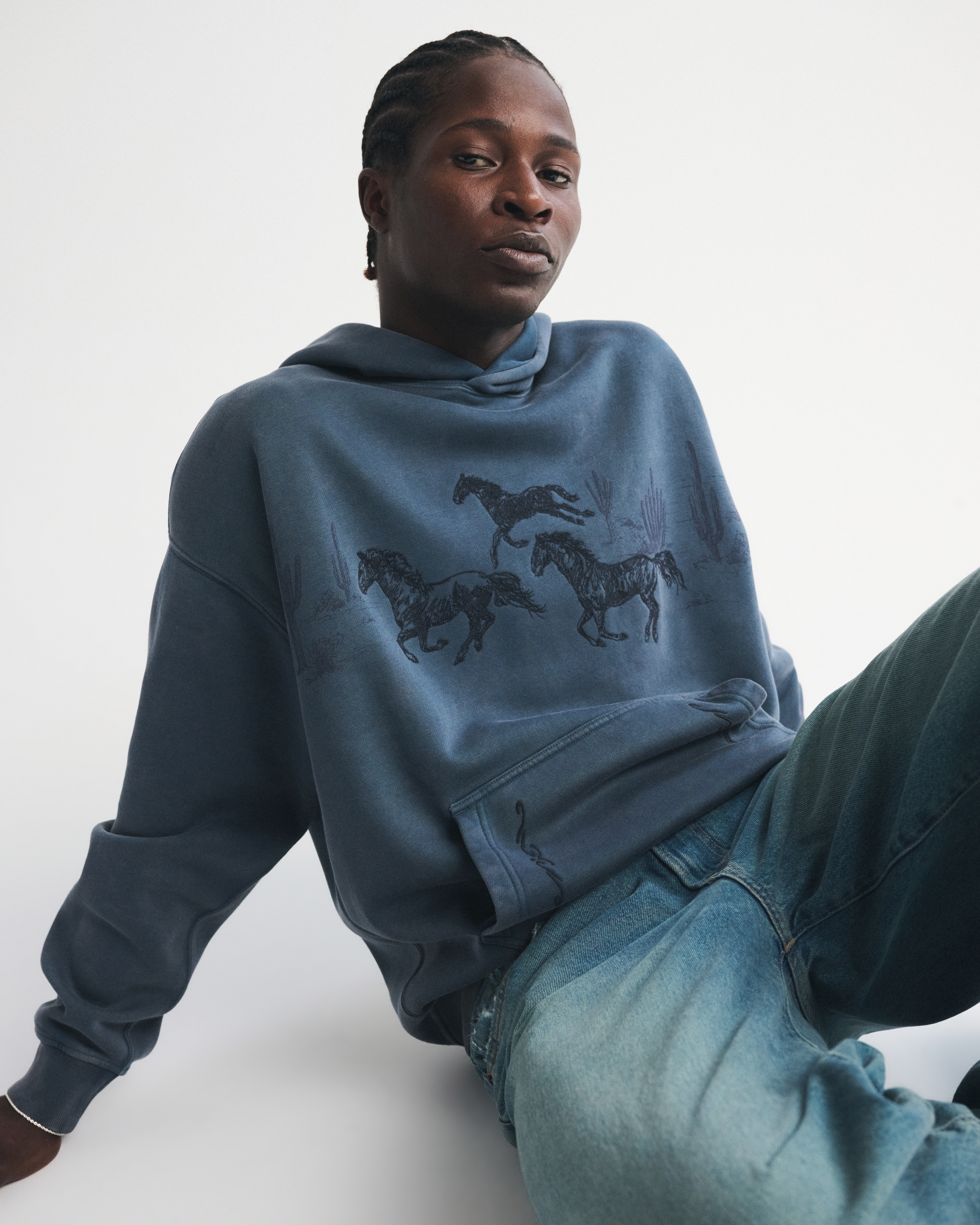 Abercrombie & Fitch Essential Popover Hoodie In Blue