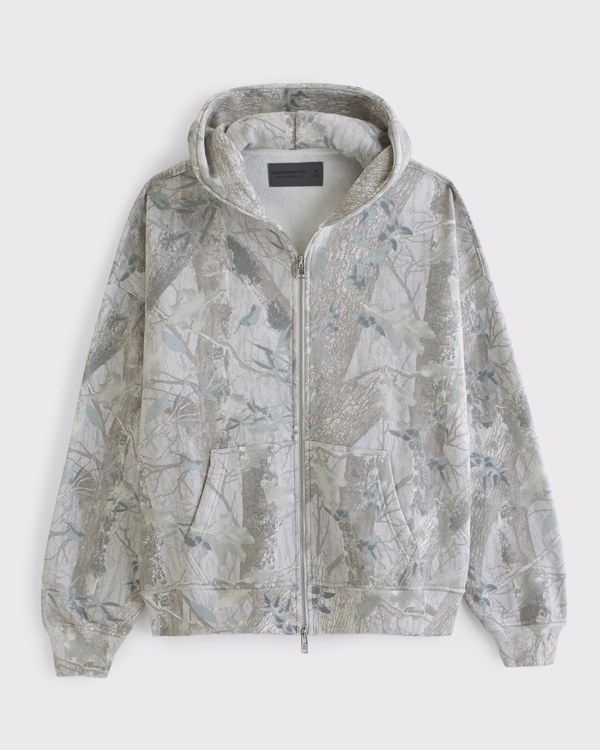 Essential Full-Zip Hoodie, Camo view 1